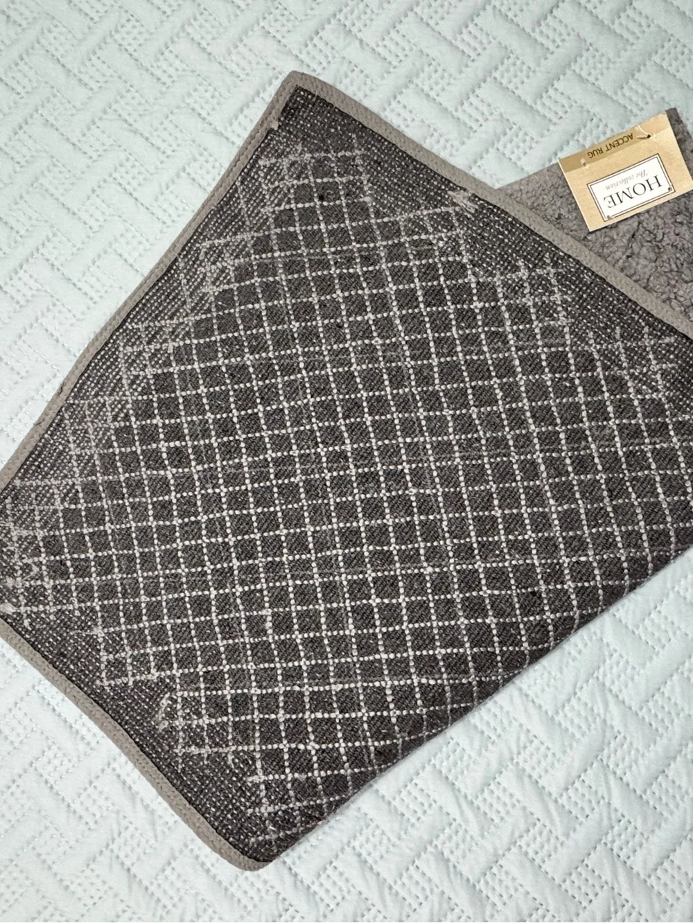 Home Collection Waffle Rug Gray Indoor Non-Skid 18 x 28 NWT